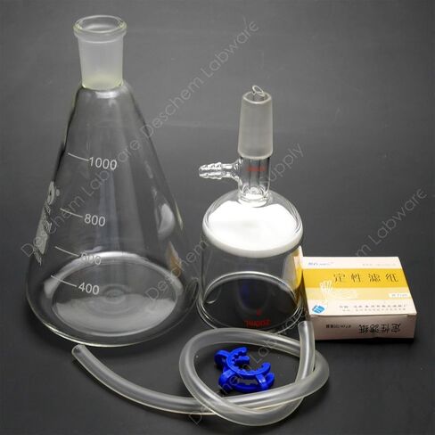 1000ml,Suction Filtration Device,200ml Buchner Funnel,1L Erlenmeyer Flask,70mm Filter Paper in Saudi Arabia