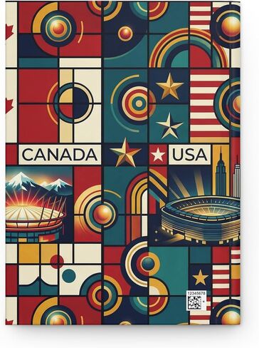 Olympic Stadiums Collage Journal | Hardcover Notebook Mexico Canada USA in Saudi Arabia