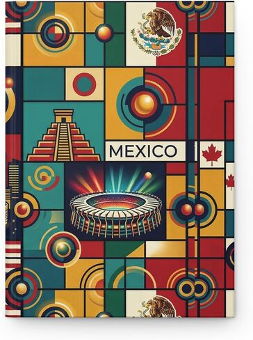 Olympic Stadiums Collage Journal | Hardcover Notebook Mexico Canada USA in Saudi Arabia