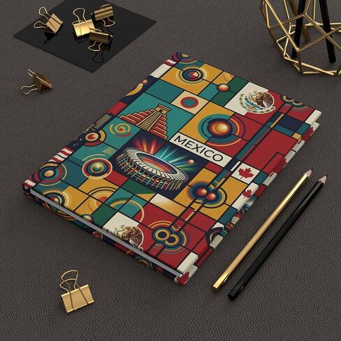 Olympic Stadiums Collage Journal | Hardcover Notebook Mexico Canada USA in Saudi Arabia