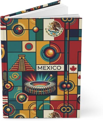 Olympic Stadiums Collage Journal | Hardcover Notebook Mexico Canada USA in Saudi Arabia