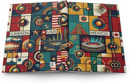 Olympic Stadiums Collage Journal | Hardcover Notebook Mexico Canada USA in Saudi Arabia