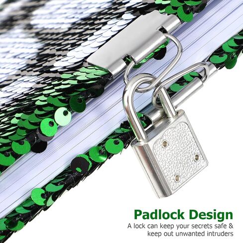 Gatuida Reversible Sequin Notebook With Lock, Soccer Pattern Secret Diary Journal for Boys Girls Writing Organizer, Personal Planner for School And Travel, Green, 8. 4 X 5. 7 Inches in Saudi Arabia