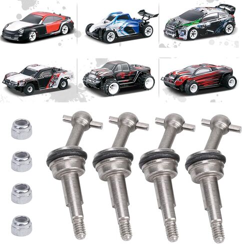 RC Car Metal Joint Shaft Upgrade Parts High Strength Durable Transmission Components for Wltoys K969 K979 K989 K999 P929 P939 1 28 Scale Silver Color 25mm Length 4 Pieces Set in Saudi Arabia