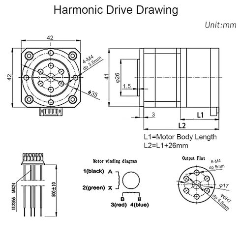 Mini Harmonic Drive High Precision Strain Wave Gear Reducer Rotary Actuators for Industrial Robot(Motor Kit,0.42Nm-40mm Motor) in Saudi Arabia
