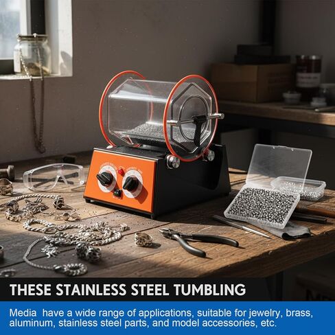 2 lb 1/8" Stainless Steel Tumbling Media for Jewelers, Saucer Stainless Steel Shot Ball Cone Tumbling Media Shot Jewelers Tumbler Finishing in Saudi Arabia