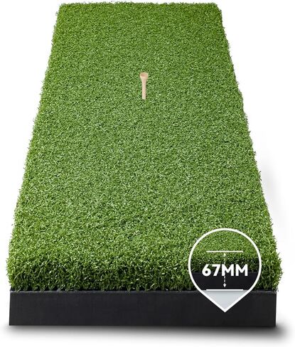 Golf Hitting Strips, Professional Grade Realistic 30″ x 12″ x 67mm Replaceable Golf Hitting Mat, Simulator Putting Driving Training Practice Insert Turf Green Accessories for Indoor/Outdoor in Kuwait