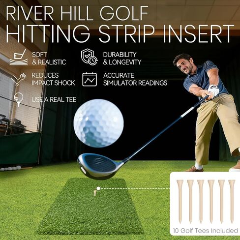 Golf Hitting Strips, Professional Grade Realistic 30″ x 12″ x 67mm Replaceable Golf Hitting Mat, Simulator Putting Driving Training Practice Insert Turf Green Accessories for Indoor/Outdoor in Kuwait