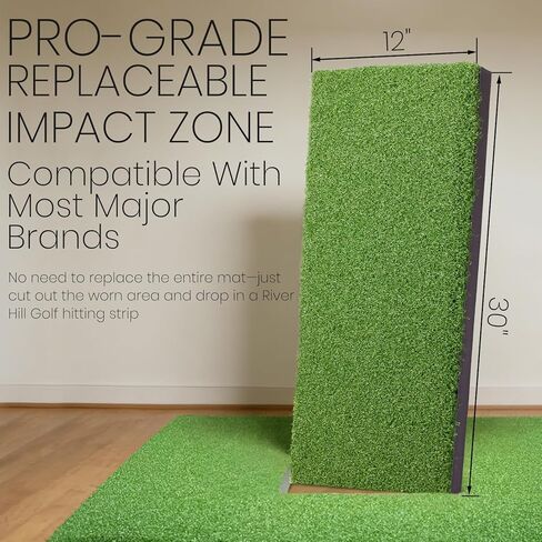 Golf Hitting Strips, Professional Grade Realistic 30″ x 12″ x 67mm Replaceable Golf Hitting Mat, Simulator Putting Driving Training Practice Insert Turf Green Accessories for Indoor/Outdoor in Kuwait
