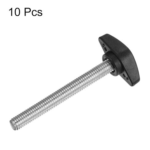 Generic 10pcs Tee Wing Knobs Thumb Screws M8 x 60mm Standard Male Thread Plastic T Knobs Handles Hand Clamping Knobs Grip Thumbscrew, Black in Saudi Arabia