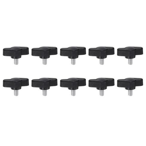 10pcs Tee Wing Knobs Thumb Screws M5 x 8mm Male Thread 27mm Plastic Head T Knobs Adjustable Handles Hand Clamping Knobs Grip Thumbscrew, Black in Saudi Arabia