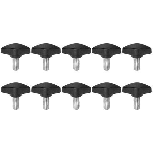 Generic 10 قطع من مقابض تي شيرت ومسامير إبهام M8 × 16 ملم خيط ذكر قياسي مقابض بلاستيكية مقابض يدوية مقابض تثبيت إبهامية، أسود in Saudi Arabia