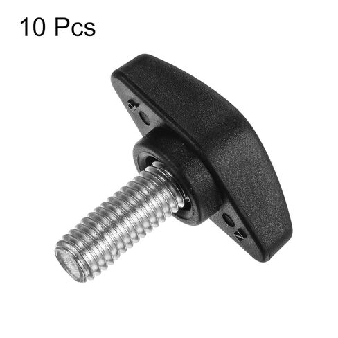 Generic 10 قطع من مقابض تي شيرت ومسامير إبهام M8 × 16 ملم خيط ذكر قياسي مقابض بلاستيكية مقابض يدوية مقابض تثبيت إبهامية، أسود in Saudi Arabia