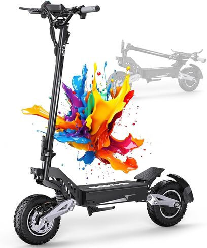 T10 Electric Scooter for Adults, 48V 18AH Battery Up to 46 Miles Long Range & Powerful Motor, 34 MPH Max Speed, 11 Inch All-Terrain Tires Folding Commuter E Scooter with Dual Suspension & LCD Display in Kuwait