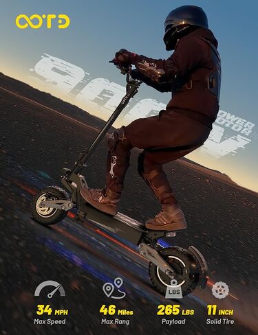 T10 Electric Scooter for Adults, 48V 18AH Battery Up to 46 Miles Long Range & Powerful Motor, 34 MPH Max Speed, 11 Inch All-Terrain Tires Folding Commuter E Scooter with Dual Suspension & LCD Display in Kuwait