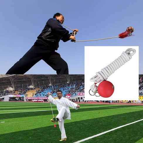 كرة تمرين بمطرقة نيزك حبل مطاطية مطرقة نيزك صينية كونغفو معدات ناعمة تقليدية، كرة تمرين مطاطية لرمي الوزن بحبل ناعم in Kuwait