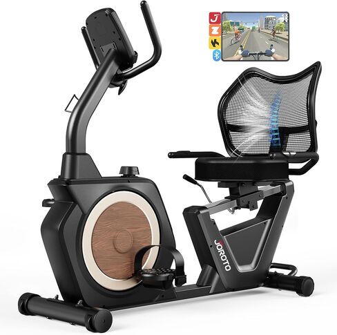 JOROTO Recumbent Exercise Bike for Home, Magnetic Recumbent Bike for Seniors Adults, 400LBS Capacity, Wide Cushioned Seat & Back with Smart APP, Backlit LCD Monitor, Heart Rate Handle in Saudi Arabia