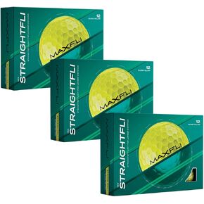 كرات الجولف Maxfli StraightFli – أصفر لامع، 36 قطعة | كرات جولف ذات مسافة دوران منخفضة من أجل لقطات أكثر استقامة | ملمس ناعم، غطاء أيونومر متين | للمبتدئين ولاعبي الغولف الترفيهية in Kuwait