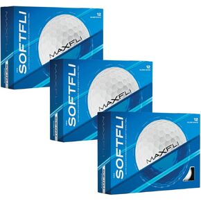 كرات الجولف Maxfli SoftFli - 36 قطعة باللون الأبيض اللامع | كرات جولف ذات ملمس ناعم ومنخفض الضغط للمسافة والتحكم | غطاء أيونومر متين | مثالية للمبتدئين ولاعبي الغولف الترفيهيين in Kuwait