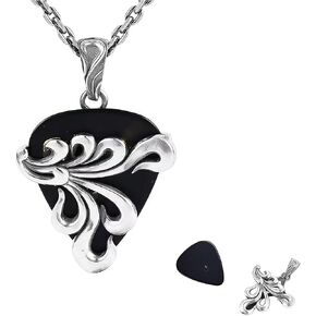 Guitar Pick Holder Necklace with 3pcs Colorful Pick for Guitar Bass Ukulele Guitarists Picks Storage Necklace in Kuwait