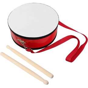 1 Set Red Handheld Snare Drum with Strap Musical Instrument for Preschool Music Education and Performances Enhances Sound Quality and Encourages Teamwork in Kuwait