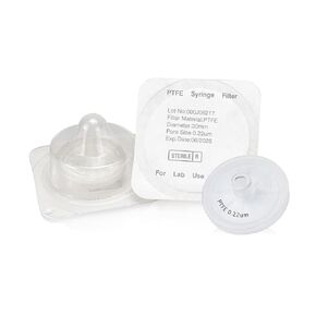 مرشح حقنة معقمة PTFE ترشيح مسعور 0.22um حجم المسام، قطر الغشاء 30 مم غشاء PTFE المعقم معبأة بشكل فردي 50 قطعة/pk من Labfil in Kuwait