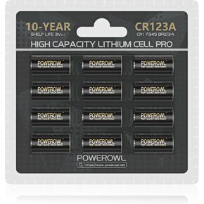 POWEROWL 123A 3V Lithium Battery 16 Count, High Capacity Cr123A 123 C123 CR17345 Batteries for Flashlight Camera Sensor in Kuwait