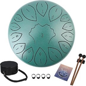 Steel Tongue Drum, 12 Inch 15 Notes Outdoor Rain Drum, Music Education And Yoga Gift, Includes Sheet Music, Drum Mallet, And Carry Bag in Kuwait