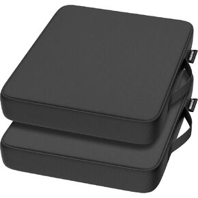 وسائد مقعد الاستاد - وسائد تبييض محمولة، سميكة للغاية 2.56 بوصة، نسيج أكسفورد مقاوم للماء، وسادات مقاعد استاد خفيفة الوزن للمناسبات الرياضية، المكتب، التخييم، مقعد خارجي - عبوتان (أسود) in Kuwait