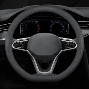 for Evoque 2015-2026 Car Steering Wheel Cover Anti-Slip Breathable Car Steering Wheel Protector Car Accessories Interior,O-Type-Black White in Kuwait