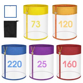 أكياس مصفاة شبكية سعة 5 جالون - مجموعة مكونة من 5 عبوات مع أحجام مرشحات متعددة الأغراض مع شاشة ضغط ممتازة - أكياس شبكية من النايلون قابلة لإعادة الاستخدام للخضروات المائية والشاي العشبي وترشيح الثلج in Kuwait