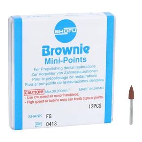 Shofu Dental 0413 Brownie Polishers Friction Grip FG Mini Points 12/Bx Case of 24 Boxes in Kuwait