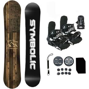 Symbolic Freedom USA Snowboard and Bindings Package with Leash & Stomp Men Women Kids Regular-Wide System Freeride Freestyle Mountain in Saudi Arabia
