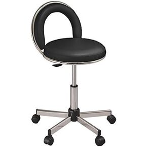Pibbs 649 JoJo Adjustable Round Medical Exam Stool with Padded Upholstered Seat & Back, 18"–23" Adjustable Pump Height Range, 5-Star Base with Durable Casters, PIB-649-MED (Gray) in Saudi Arabia