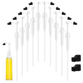 10 Pcs Coffee Syrup Pumps with Tip Covers, Compatible with Monin 750ml Glass Bottles, 1/4 oz Dispensing Pump for Dirty Soda Bar Supplies, Coffee Bar, Latte, Cocktail, Drink Flavoring(White) in Kuwait