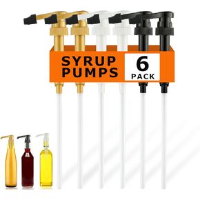6 Pcs Coffee Syrup Pump Dispenser with Cap, Fits Various 25.4 oz Syrup Bottles, Compatible with Torani, Davinci, Great for Home & Coffee Bar Drinking Mixes, Cocktails, Beverage in Kuwait