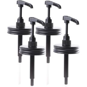 غطاء مضخة موزع صلصة شراب ماسون لفم واسع من شراب القهوة والبهارات ومضخة العسل وغطاء علوي محكم الغلق ومضاد للتسرب، 4 قطع (الجرة غير متضمنة) in Kuwait