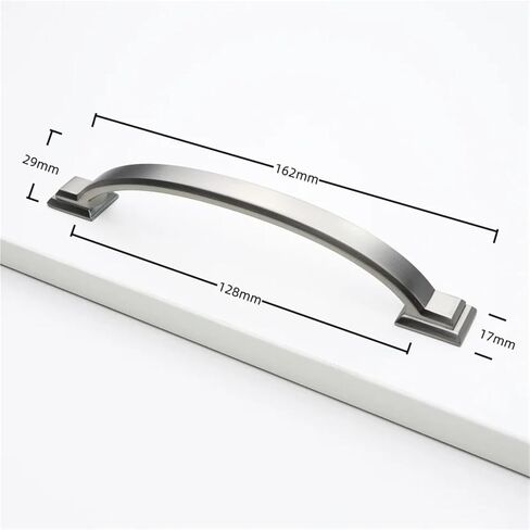Cabinet Handles Solid Kitchen Closet Drawer Wardrobe Zinc Alloy Door Pulls for Furniture 1Pcs(Brushed-Silver-C128) in Kuwait