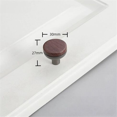 Wooden Furniture Handles Solid Wood Grain Door Handle Drawer Wardrobe and Cabinet 1Pcs(Gray-Walnut) in Kuwait