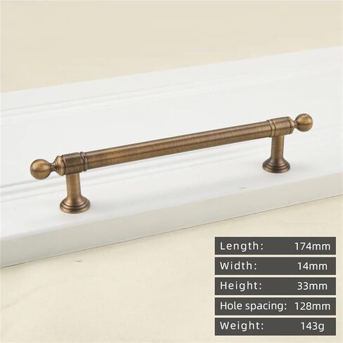 خزانة مطبخ ذات مقبض طويل من النحاس العتيق بتصميم عتيق درج نحاسي 1 قطعة (8819-128-Antique) in Kuwait