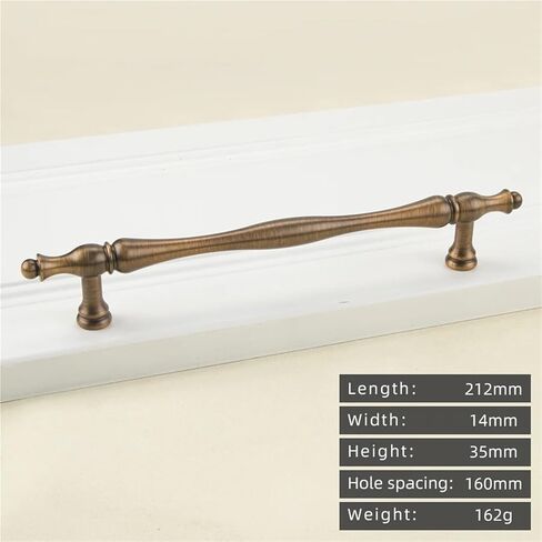 خزانة مطبخ ذات مقبض طويل من النحاس العتيق بتصميم عتيق درج نحاسي 1 قطعة (8818-160-Antique) in Kuwait