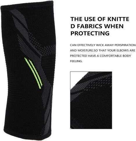 Outdoor Sports Elbow Pad, Nylon Knitted, Breathable Cubical Pressure Belt, 2 Pcs, S M - Wicking Comfort, Adjustable Support, Ideal for Tennis and Badminton in Saudi Arabia