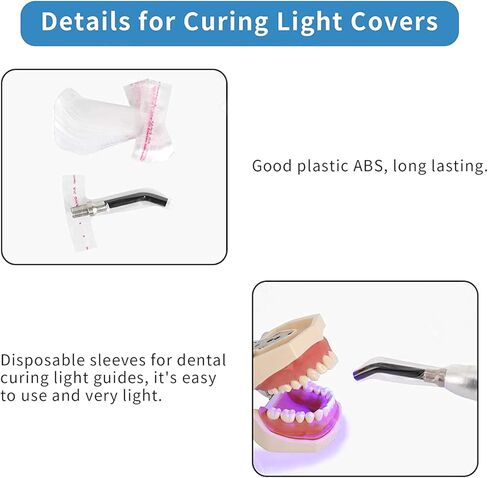 200pcs/Box Disposable Light Curing Head Protective Cover Light Guide Light Stick Sleeve in Saudi Arabia