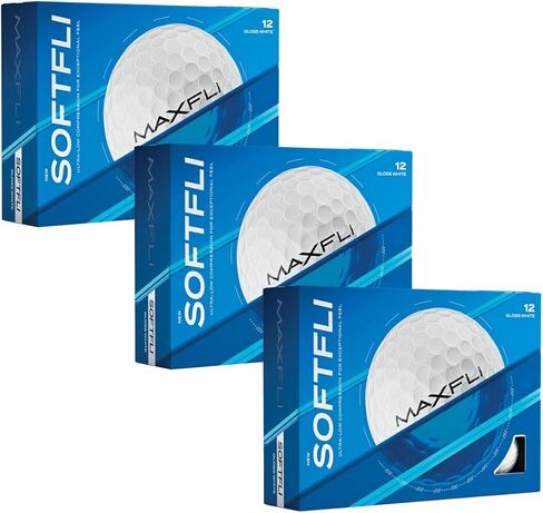 كرات الجولف Maxfli SoftFli - 36 قطعة باللون الأبيض اللامع | كرات جولف ذات ملمس ناعم ومنخفض الضغط للمسافة والتحكم | غطاء أيونومر متين | مثالية للمبتدئين ولاعبي الغولف الترفيهيين in Kuwait