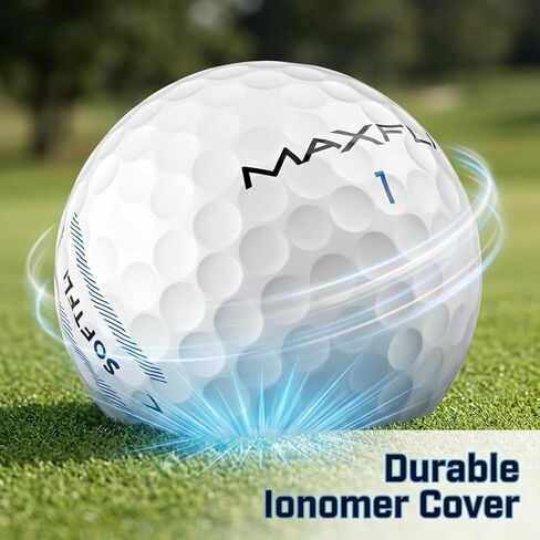 كرات الجولف Maxfli SoftFli - 36 قطعة باللون الأبيض اللامع | كرات جولف ذات ملمس ناعم ومنخفض الضغط للمسافة والتحكم | غطاء أيونومر متين | مثالية للمبتدئين ولاعبي الغولف الترفيهيين in Kuwait