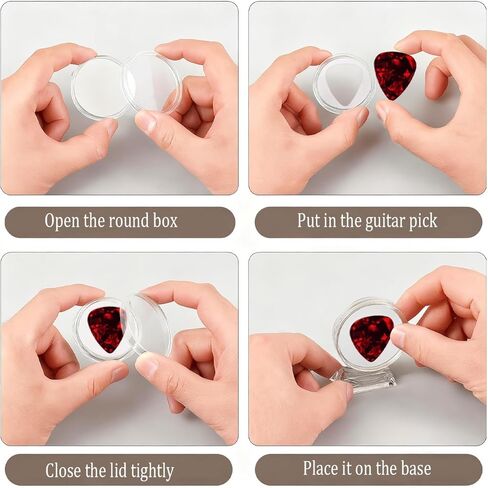 علبة عرض اختيار الجيتار الشفاف من الأكريليك، قطعة واحدة من صندوق حامل اختيار الجيتار من الأكريليك صندوق عرض لتخزين ملحقات الجيتار القابلة للتجميع، هدية للموسيقيين (دائري * 1) in Kuwait