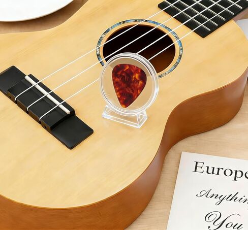 علبة عرض اختيار الجيتار الشفاف من الأكريليك، قطعة واحدة من صندوق حامل اختيار الجيتار من الأكريليك صندوق عرض لتخزين ملحقات الجيتار القابلة للتجميع، هدية للموسيقيين (دائري * 1) in Kuwait