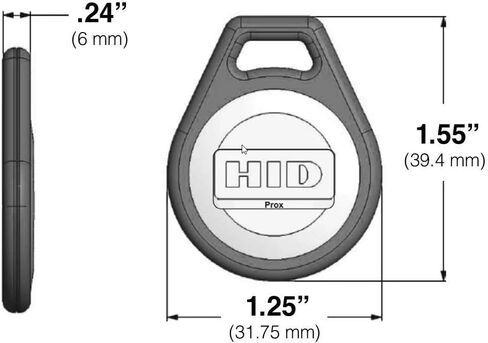 HID Corporation 1346 ProxKey III Key Fob Proximity Access Card Keyfob، طول 1-1/4 بوصة × ارتفاع 1-1/2 بوصة × سمك 15/64 بوصة (عبوة من 60 قطعة) in Saudi Arabia