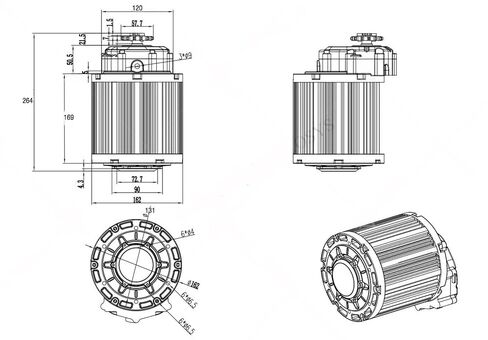 72v Mid Drive Motor,QS 138 4000W 90H PMSM Motor,High Torque Electric Motorcycle Dirt Bike Mid Drive Motor with Internal Gearbox in Kuwait