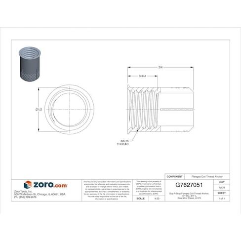 مرساة منسدلة، شفة، 3/8-16x3/4 بوصة، PK20 in Saudi Arabia